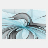 Abstracte antracite grijs blauwe, moderne fractale inpakpapier vel (Voorkant)