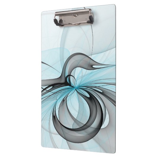 Abstracte antracite grijs blauwe, moderne fractale klembord (Links)