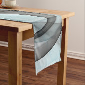 Abstracte antracite grijs blauwe, moderne fractale korte tafelloper (Voorbeeld)