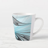 Abstracte antracite grijs blauwe, moderne fractale latte mok (Rechts)