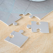 Abstracte antracite grijs blauwe, moderne fractale legpuzzel (Zijkant)