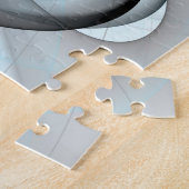 Abstracte antracite grijs blauwe, moderne fractale legpuzzel (Zijkant)