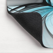 Abstracte antracite grijs blauwe, moderne fractale muismat (Hoek)