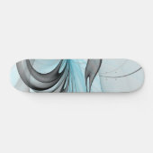 Abstracte antracite grijs blauwe, moderne fractale persoonlijk skateboard (Horizontaal)