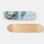 Abstracte antracite grijs blauwe, moderne fractale persoonlijk skateboard (Horizontaal)