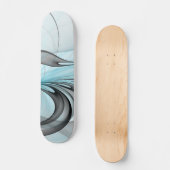 Abstracte antracite grijs blauwe, moderne fractale persoonlijk skateboard (Voorkant)