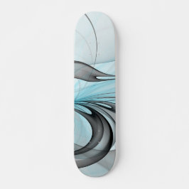 Abstracte antracite grijs blauwe, moderne fractale persoonlijk skateboard