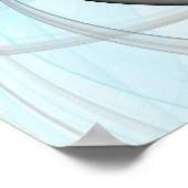 Abstracte antracite grijs blauwe, moderne fractale poster (Hoek)