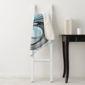 Abstracte antracite grijs blauwe, moderne fractale sherpa deken (In situ)