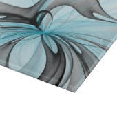 Abstracte antracite grijs blauwe, moderne fractale snijplank (Hoek)