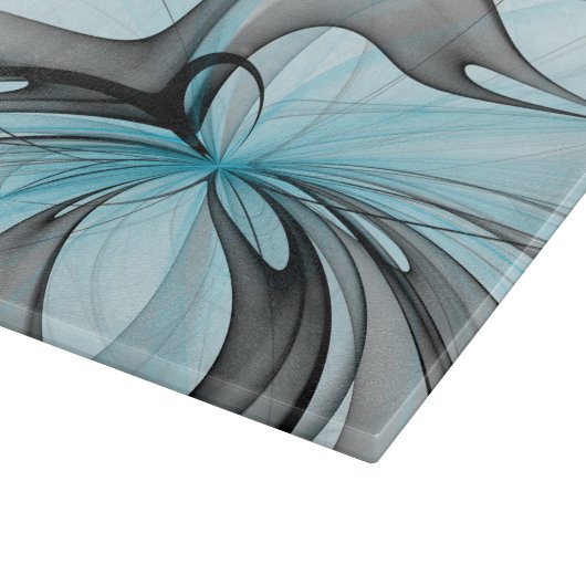 Abstracte antracite grijs blauwe, moderne fractale snijplank (Hoek)