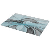 Abstracte antracite grijs blauwe, moderne fractale snijplank (Hoek)