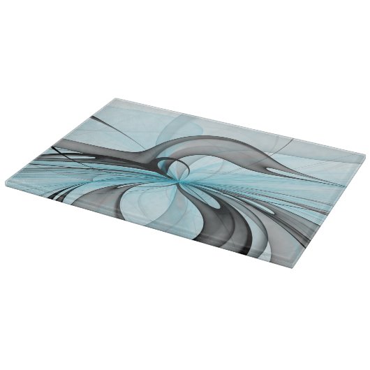 Abstracte antracite grijs blauwe, moderne fractale snijplank (Hoek)