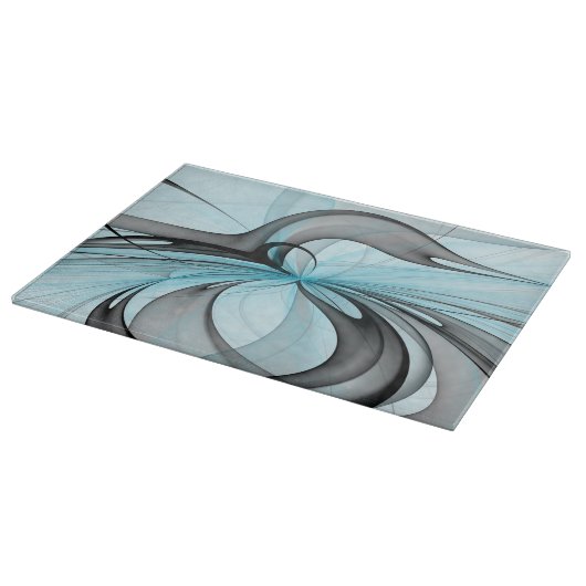 Abstracte antracite grijs blauwe, moderne fractale snijplank (Hoek)