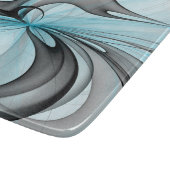 Abstracte antracite grijs blauwe, moderne fractale snijplank (Hoek)