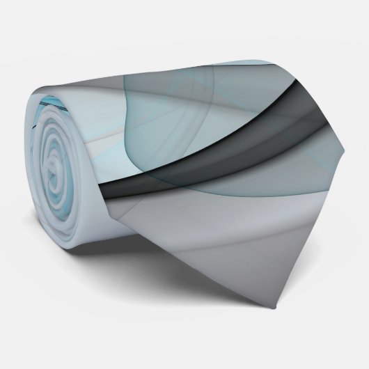 Abstracte antracite grijs blauwe, moderne fractale stropdas (Opgerold)