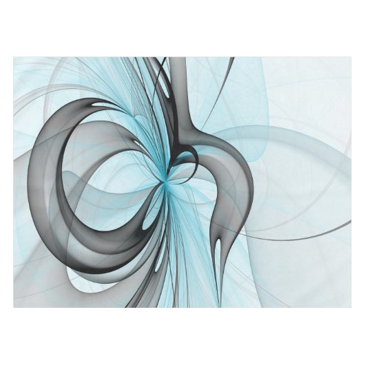 Abstracte antracite grijs blauwe, moderne fractale tafelkleed (Voorkant (Horizontaal))