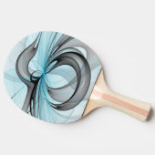 Abstracte antracite grijs blauwe, moderne fractale tafeltennisbatje (Zijkant)
