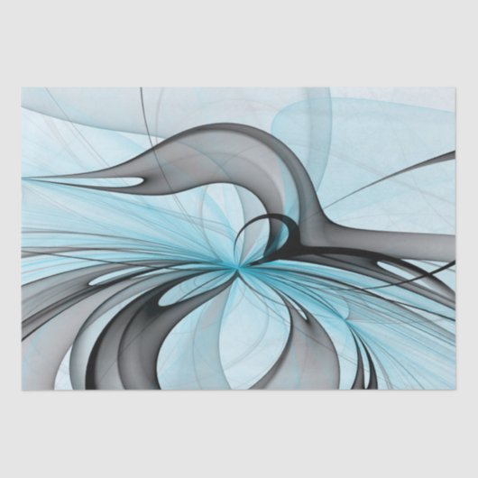 Abstracte antracite grijs blauwe, moderne fractale tissuepapier (Voorkant)