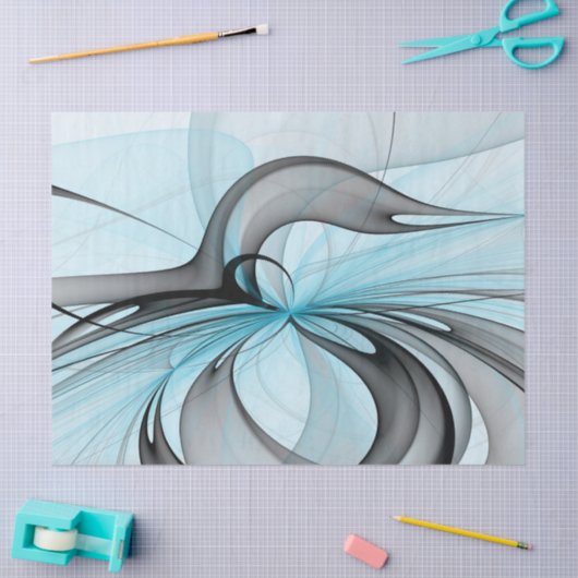 Abstracte antracite grijs blauwe, moderne fractale tissuepapier (Craft)