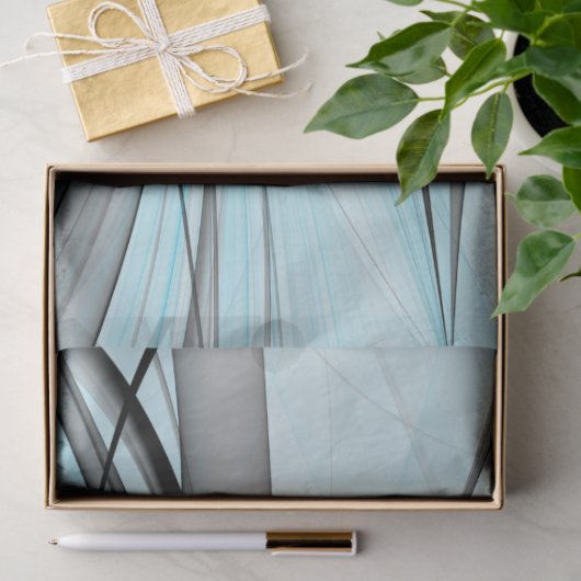 Abstracte antracite grijs blauwe, moderne fractale tissuepapier (Geschenk)