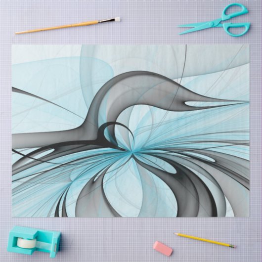 Abstracte antracite grijs blauwe, moderne fractale tissuepapier (Craft)