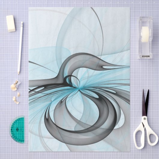 Abstracte antracite grijs blauwe, moderne fractale tissuepapier (Craft)