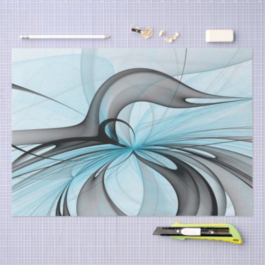 Abstracte antracite grijs blauwe, moderne fractale tissuepapier (Craft)