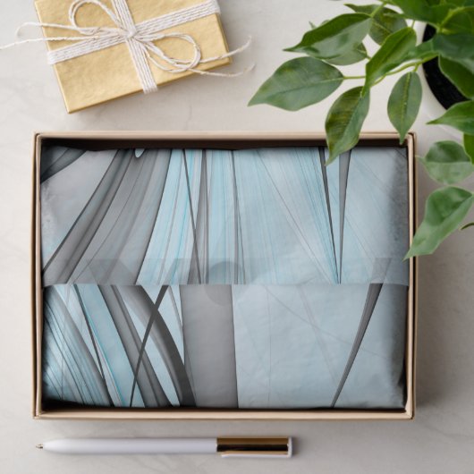 Abstracte antracite grijs blauwe, moderne fractale tissuepapier (Geschenk)