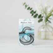 Abstracte antracite grijs blauwe, moderne fractale visitekaartje (Staand voorkant)