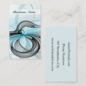 Abstracte antracite grijs blauwe, moderne fractale visitekaartje (Voorkant / Achterkant)