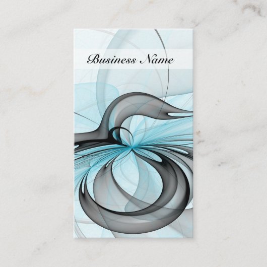Abstracte antracite grijs blauwe, moderne fractale visitekaartje (Voorkant)