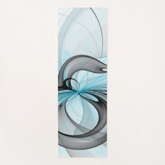 Abstracte antracite grijs blauwe, moderne fractale yogamat (Voorkant)