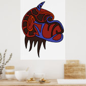 Abstracte apenkop 1 poster (Keuken)