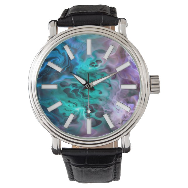 Abstracte Apophysis Fractal I Horloge (Voorkant)