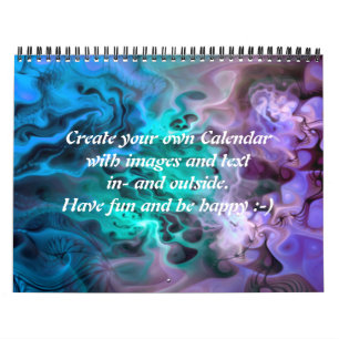 Abstracte Apophysis Fractal I + jouw tekst & afbee Kalender