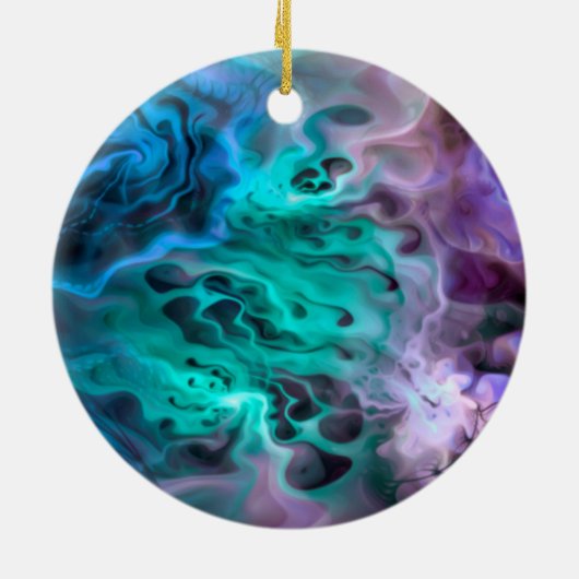 Abstracte Apophysis Fractal I + jouw tekst Keramisch Ornament (Achterkant)