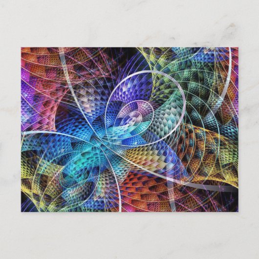 Abstracte Apophysis Fractal X Briefkaart (Voorkant)