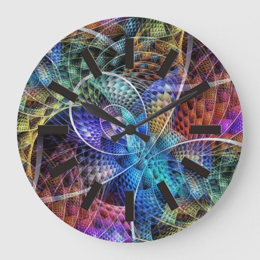 Abstracte Apophysis Fractal X Grote Klok (Voorkant)