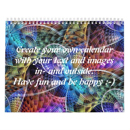 Abstracte Apophysis Fractal X + jouw tekst & afbee Kalender (Hoes)