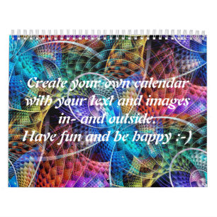 Abstracte Apophysis Fractal X + jouw tekst & Kalender