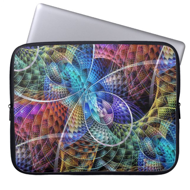 Abstracte Apophysis Fractal X Laptop Sleeve (Voorkant)