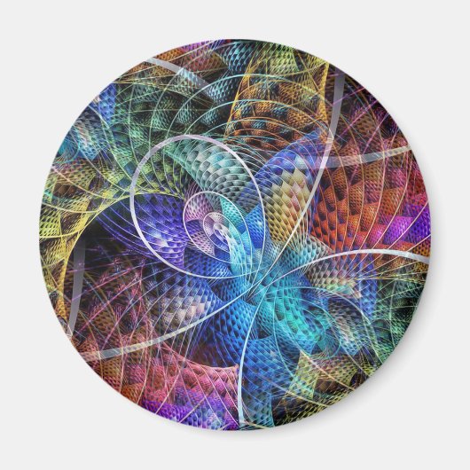Abstracte Apophysis Fractal X Magneet (Voorkant)
