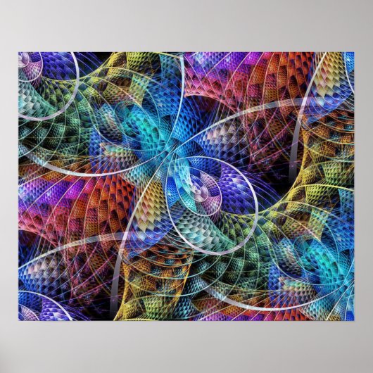 Abstracte Apophysis Fractal X Poster (Voorkant)