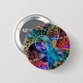 Abstracte Apophysis Fractal X Ronde Button 5,7 Cm (Voorkant /achterkant)