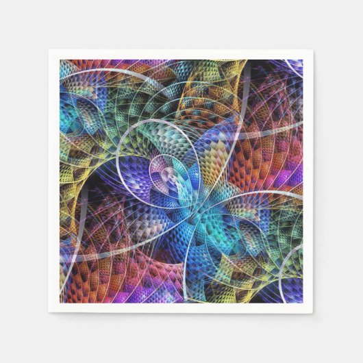 Abstracte Apophysis Fractal X Servetten (Voorkant)