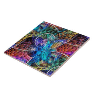 Abstracte Apophysis Fractal X Tegeltje