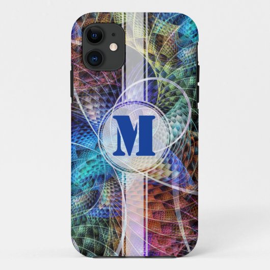 Abstracte Apophysis Fractal X + uw monogram Case-Mate iPhone Case (Achterkant)