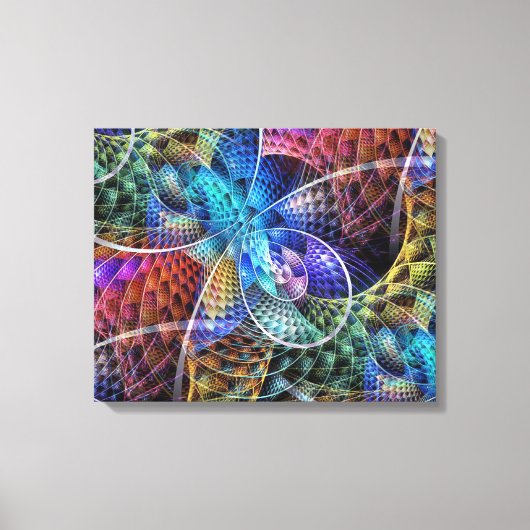 Abstracte Apophysis Fractal X - zij aan zij Canvas Afdruk (Voorkant)