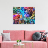 Abstracte Apophysis Fractal X - zij aan zij Canvas Afdruk (Insitu (Woonkamer))